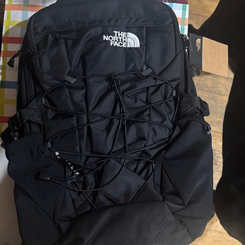 The North Face Black Backpack with White Logo